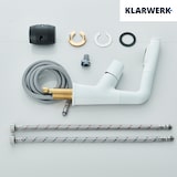 thumbnail of MAX | Grifo de baño extensible de acero inoxidable con función de ducha blanco | Grifo alto para lavabo independiente de baño, para lavabo de hotel