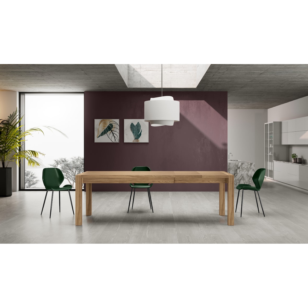 Nevada - Mesa extensível (160/240 x 90 cm) em carvalho castanho