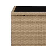 thumbnail of vidaXL Beistelltisch mit Glasplatte Beige Poly Rattan & Hartglas