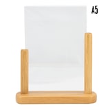 thumbnail of Securit® Transparante A5 Posterhouder - Acryl - Teak gelakte houten voet - Dubbelzijdig