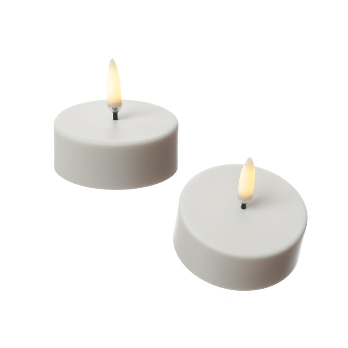 LED Maxi Teelichter Uyuni 2 Stück aufladbar 6cm Timer Außen Feier Tischdeko