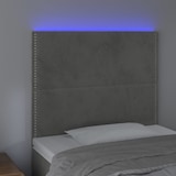 thumbnail of vidaXL LED Kopfteil Hellgrau 100x5x118/128 cm Samt
