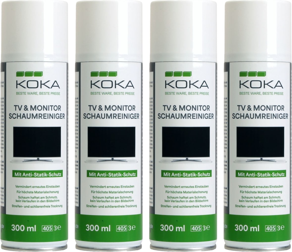 4x TV & Monitor Schaumreiniger je 300ml