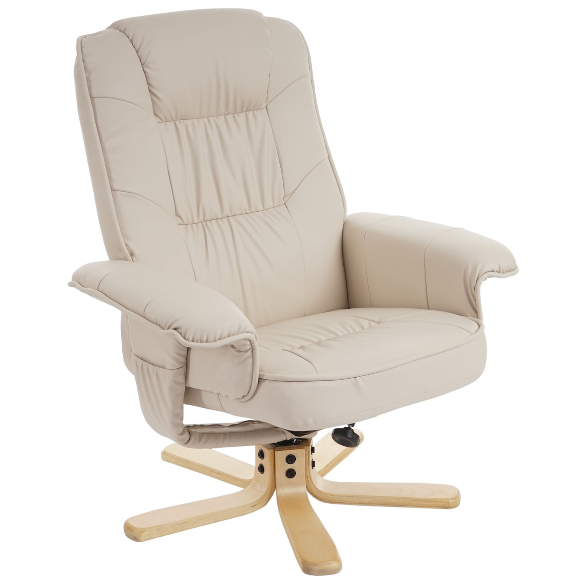 Relaxsessel Fernsehsessel Sessel ohne Hocker M56 Kunstleder FSC®-zertifiziert ~ creme