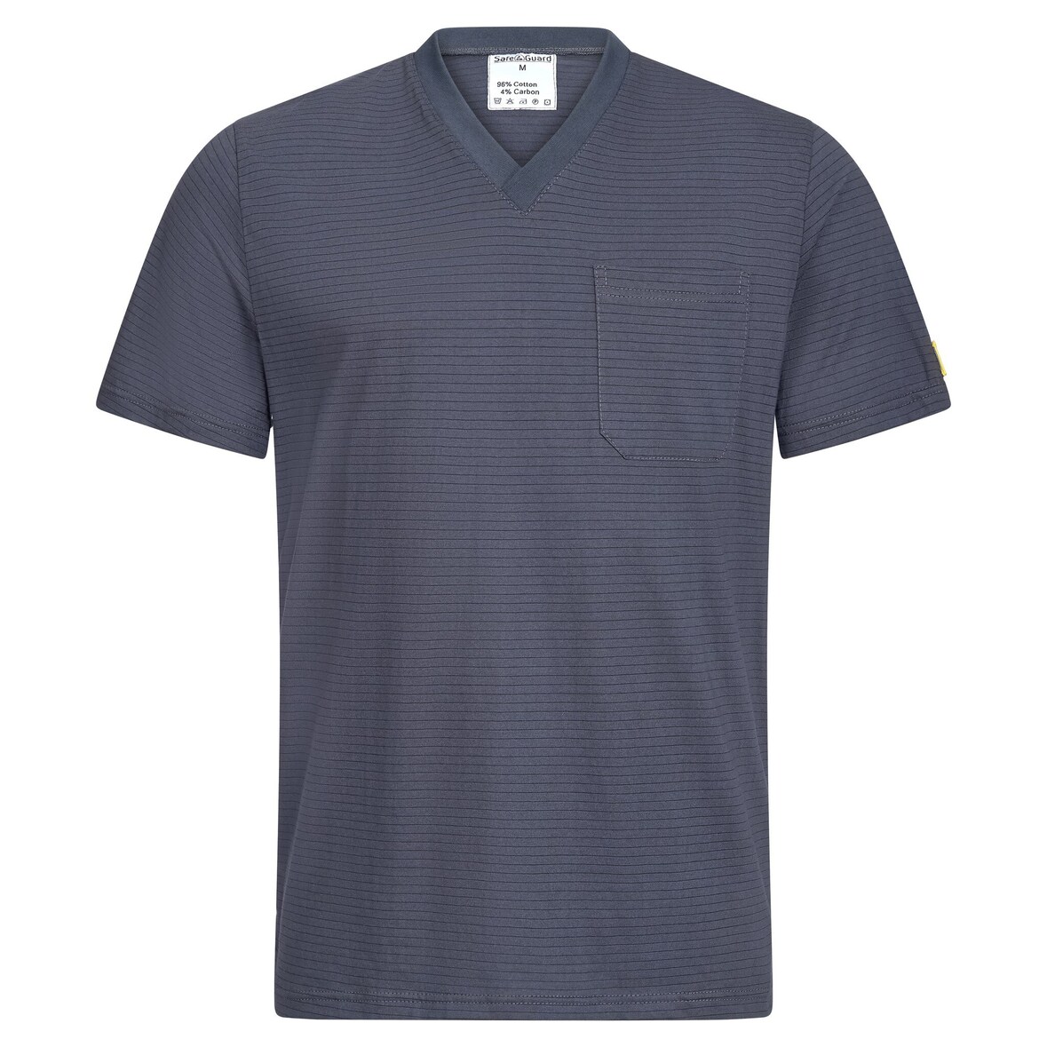 ESD-T-Shirt mit Brusttasche, V-Ausschnitt, 150g/m², dunkelgrau, L
