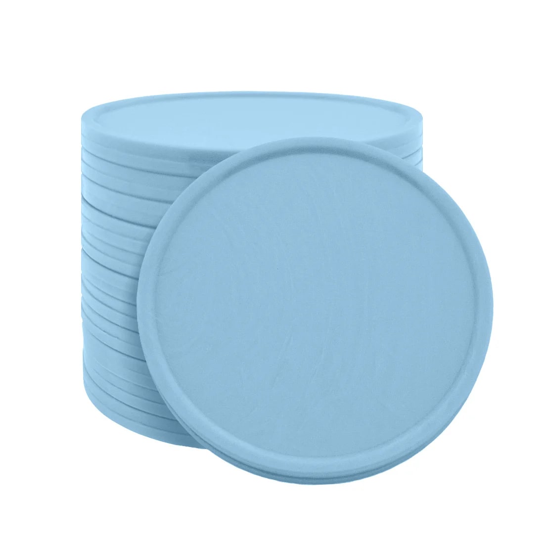 CombiCraft Blanco Plastic munten Ø35mm - lichtblauw - 100 stuks