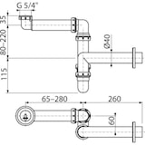 thumbnail of alcadrain Raumsparsiphon für die Waschbecken mit einer Überwurfmutter 5/4"