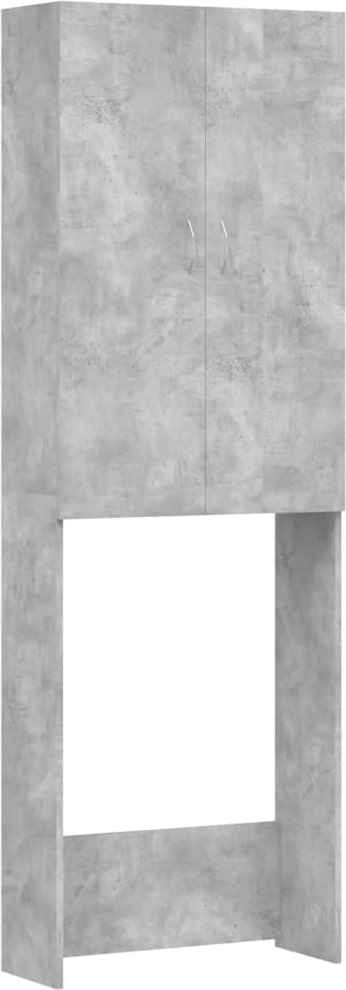 vidaXL Waschmaschinenschrank Betongrau 64x25,5x190 cm