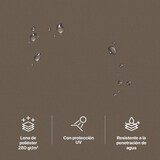 thumbnail of Plane für Markise 4x2,5 Taupe Polyester 280 gr/m2 – UV-Schutz – Rollbare Stoff 383x250cm – Ersatz für Terrasse und Garten-Markisen