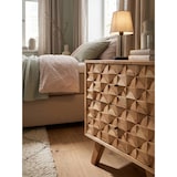 thumbnail of Handgefertigtes Nachtkästchen aus Massivholz, moderner Landhaus-Stil, 2 Schubladen. 44x35x61 cm | Kadima Design
