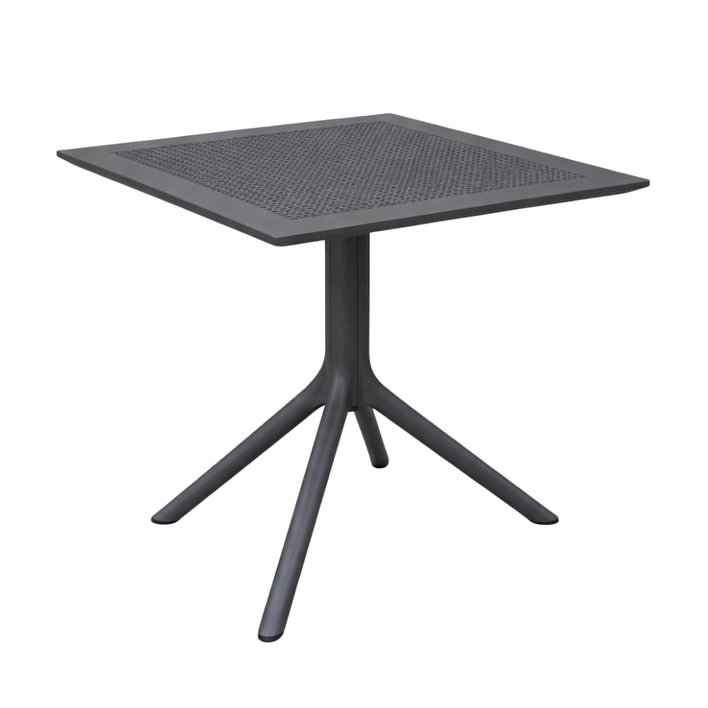 Mesa cuadrada de polipropileno Contract para interior y exterior para bares restaurantes hoteles y jardines uso HoReCa 80x80x75h cm color antracita