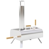 thumbnail of Outsunny mini horno de pizza exterior portátil de acero inoxidable con piedra refractaria pala patas plegables mangos de madera termómetro y bandeja
