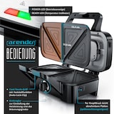 thumbnail of Arendo Sandwichmaker 1200 W mit Antihaftbeschichtung - mit abnehmbaren Platten - spülmaschinentauglich - Temperaturkontrolle - Sandwich Maker