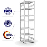 thumbnail of PROREGAL Fachbodenregal Stecksystem | Grundregal | HxBxT 300x75x80cm | 7 Ebenen | Fachlast 330 kg | Beidseitig nutzbar | Lichtgrau