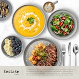 thumbnail of Set de cuisine pour 6 personnes avec vaisselle et casseroles, 45 pièces, gris/noir