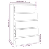 thumbnail of vidaXL Schubladenschrank Weiß 60x36x103 cm Holzwerkstoff