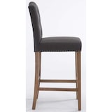 thumbnail of Conjunto de 2 bancos de bar Louise em tecido cinza escuro/antigo claro