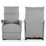 thumbnail of Fernsehsessel mit Aufstehhilfe, Relaxsessel mit Liegefunktion, mit einem Motor, 120 kg belastbar, Mikrofaser, Hellgrau - Raburg Ada