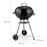 thumbnail of Relaxdays Kugelgrill, Ø 44 cm Grillrost, Outdoor BBQ, Holzkohlgrill m. Rädern & Standfuß, Auffangschale, Smoker, schwarz