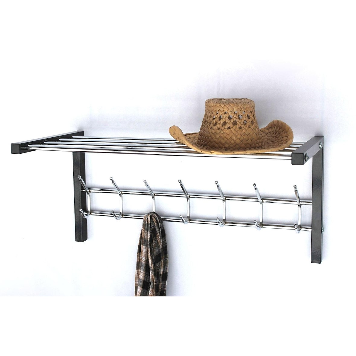 Wandgarderobe mit Hutablage Art.389 Garderobe 70 cm Kleiderhaken Wandregal Haken