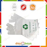 thumbnail of DayBays 100 Stk. Hemdchentragetaschen 50 my 25+12x45 cm HDPE weiß geblockt, reissfest