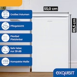 thumbnail of Exquisit Kühlschrank ohne Gefrierfach, 127 Liter, 55 cm Breit, Freistehend, Kompakt, Temperaturregelung, LED-Licht, KS516-V-040E weiss