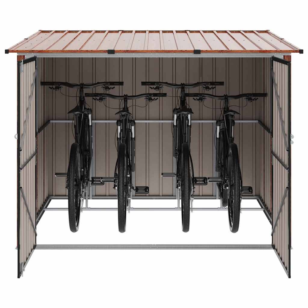 Abri de vélo 3 pcs Marron 215 x 206 x 157 cm Métal Modèle AbriSymbiose 188