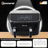thumbnail of Sommertal Heißluftfritteuse HF DUAL 900 mit Doppelkammer | 9 Liter XXL Airfryer & Dörrgerät | 2850W | Digitales Touch Display