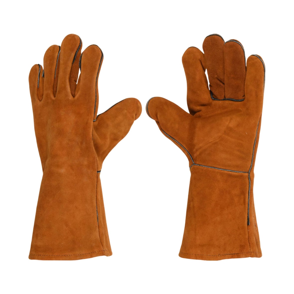 WellHome - Luvas de couro para churrasco tamanho XL para suas churrasqueiras em cor marrom 16,5x4x37cm