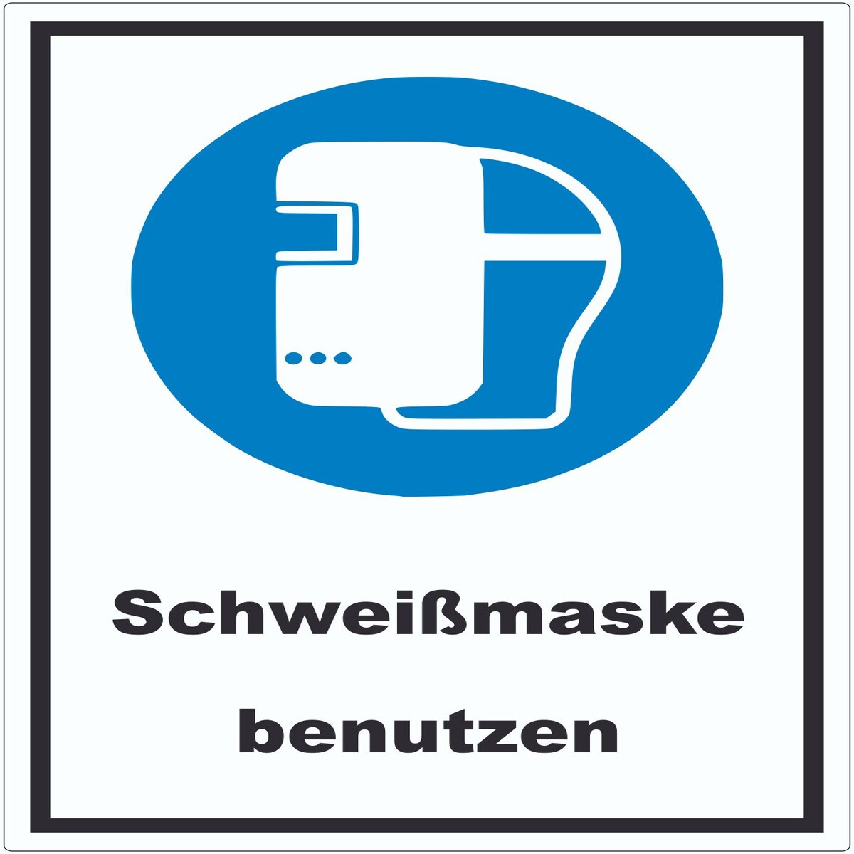 Schweißmaske benutzen Aufkleber A9 (37x52mm)