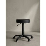 thumbnail of Büro- und Kosmetikhocker mit Leder-Optik, 360° drehbar, höhenverstellbar 44-55 cm, stabil. Schwarz, 50x50x55 cm | Kadima Design