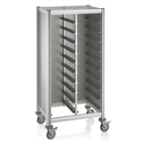thumbnail of WAS Germany - GN Tablettwagen Trolley Mensa, 1/1 für 2x10 Tabletts, silber, 80 x 60 x 165 cm, MDF/Alu
