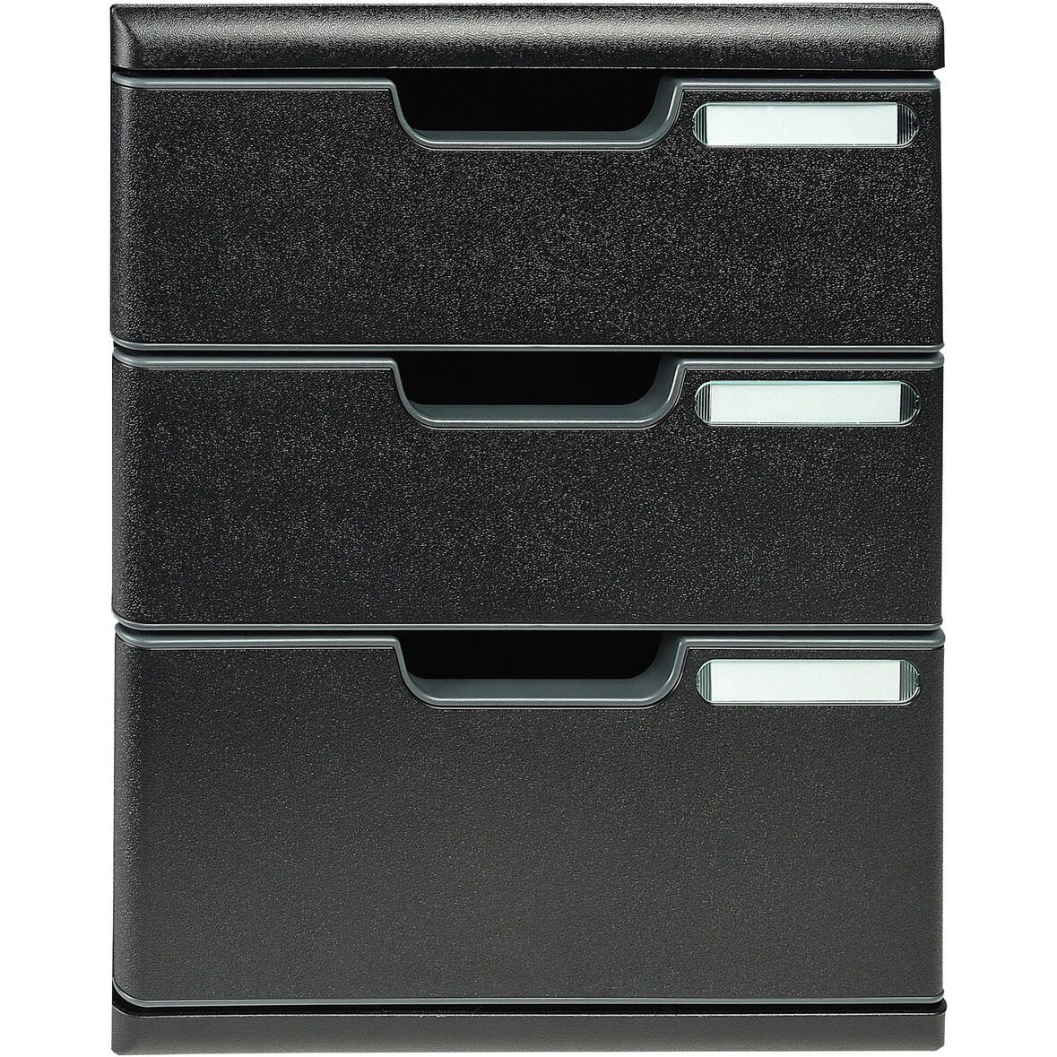 EXACOMPTA Cassettiera Modulo 325414D, sistema modulare a 3 cassetti A4, box PS monoblocco, dimensioni (PxlxAlt)  35x28,8x32 cm, gamma ECOBlack, nero