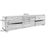thumbnail of KAWOLA Lowboard YOSHA 2 Türen mit LED, Eiche 200x52x45cm