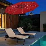 thumbnail of Guarda-sol COSTWAY, guarda-sol cantilever com 32 luzes LED solares e manivela, ângulo de inclinação ajustável, guarda-chuva de jardim