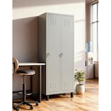 thumbnail of Cacifo metálico de 2 portas 180x65x40 cm para a sua oficina ou escritório cacifo metálico com fechadura (Cinzento)