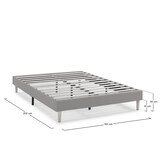 thumbnail of Base tapizada Aura 160x200 cm  Gris Claro, 30 cm Altura