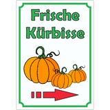 thumbnail of Werbeaufkleber Aufkleber Kürbis Hochkant mit Pfeil rechts A7 (74x105mm)