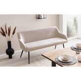 thumbnail of SalesFever 6-tlg. Akazie-Essgruppe 220x110 cm | Platte 35 mm Akazie | Metallgestelle | 4 Stühle & 1 Bank in Samt-Optik | natur – schwarz – creme