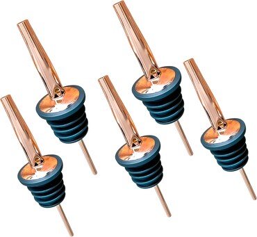 Dosadores para garrafas em aço inoxidável em cobre - conjunto de 5