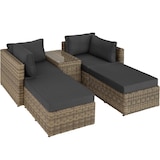 thumbnail of tectake Conjunto de salón de ratán con estructura de aluminio San Domino  Natural