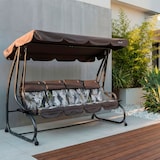 thumbnail of Balancelle 4 places MIZAR XL inclinable et transformable en lit, structure en métal, toit réglable en polyester imperméable (Gris Matrix)