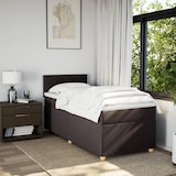 thumbnail of vidaXL Boxspringbett mit Matratze Dunkelbraun 90x190 cm Stoff