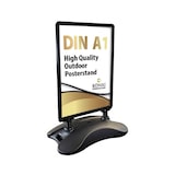 thumbnail of Plakatständer Kundenstopper Keitum Wind Line DIN A1 schwarz | beidseitiger Plakatständer für 2 Plakate | Stabiler Werbeaufsteller für Wind und Wet