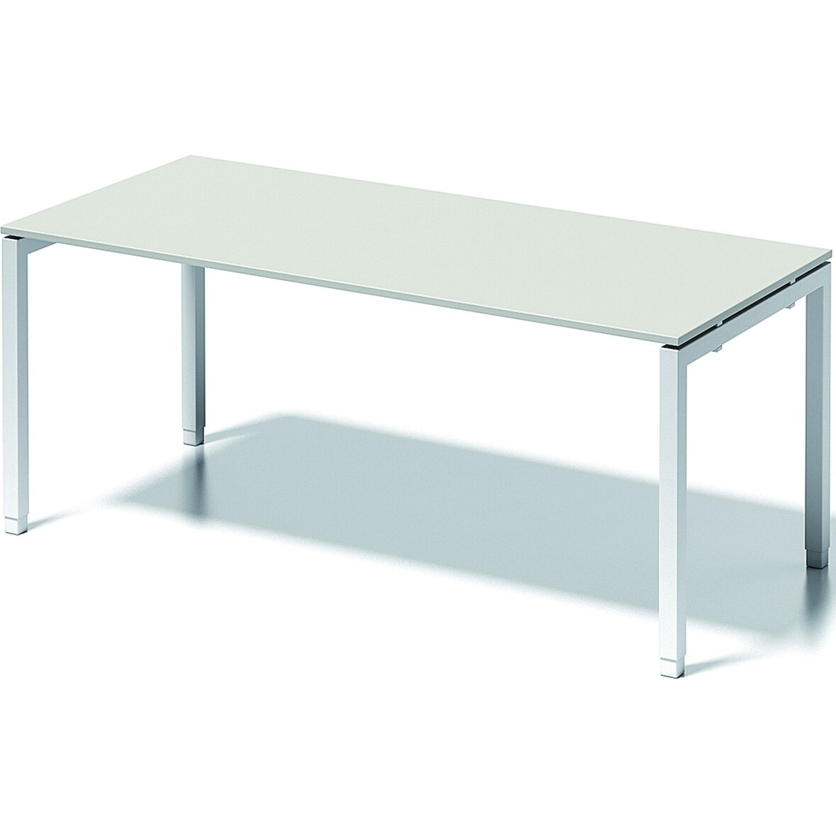 Schreibtisch Cito BxTxH 180x80x65-85cm grauweiß Gestell verkehrsweiß
