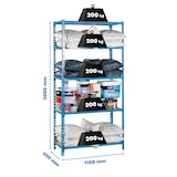 thumbnail of SimonRack Scaffali Metallo Garage 2000x1100x500 mm, 5 Niveaux, Ripiani in Legno, 200 kg per Ripiano, Blu/Legno – Maderclick