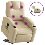 thumbnail of vidaXL Elektrischer Massagesessel mit Aufstehhilfe Creme Stoff