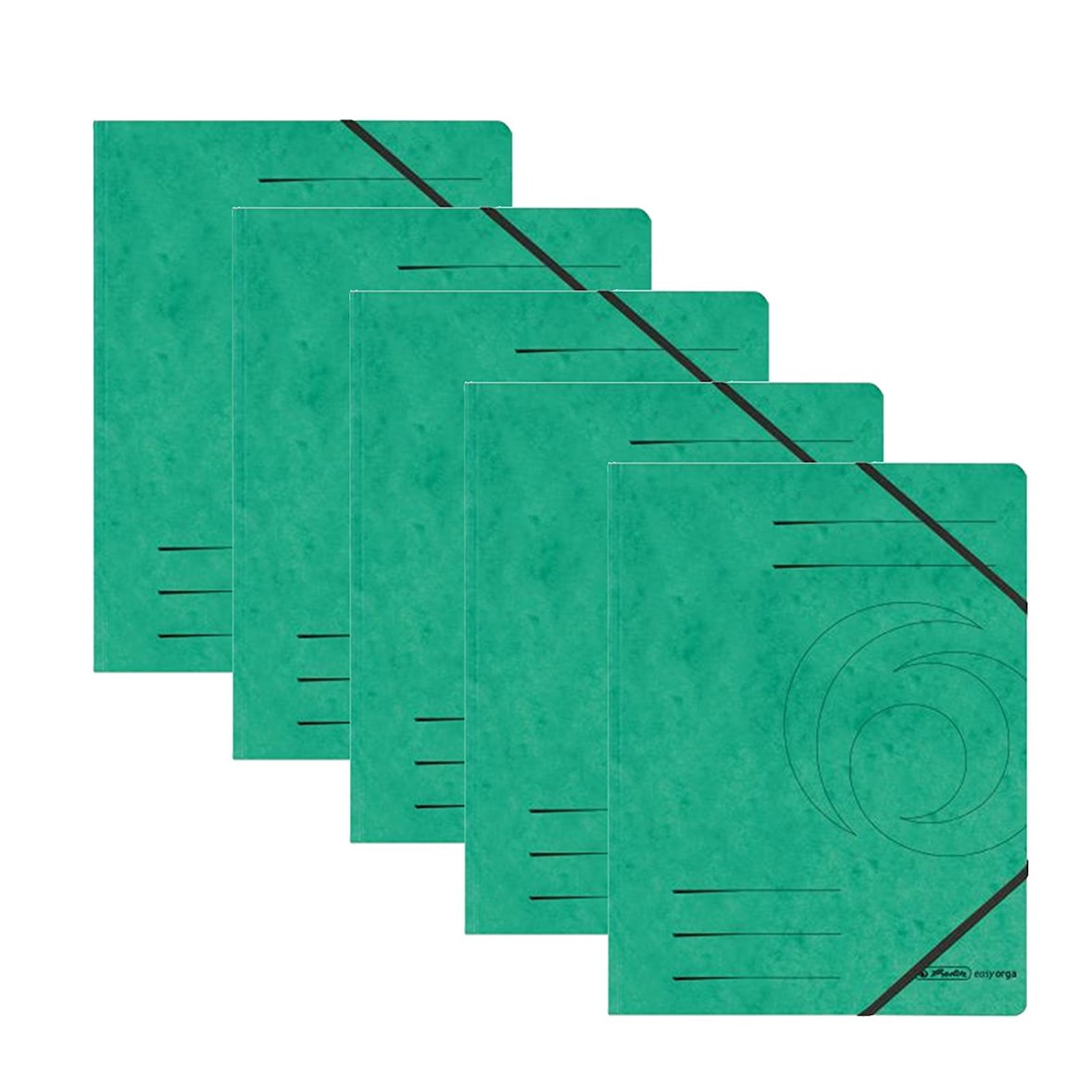 Herlitz Eckspanner A4, 355 g/qm, 5er Pack (Grün)