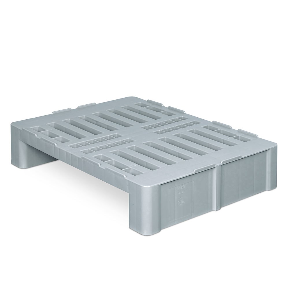 Hygienepalette H2, 2 Kufen/Sicherungsrand, LxBxH 800x600x160 mm, durchbrochen