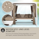 thumbnail of Eremitage Luxus-Hollywoodschaukel 236x210x180 cm Sonnendach Vorhänge Weiß / Dunkles Taupe